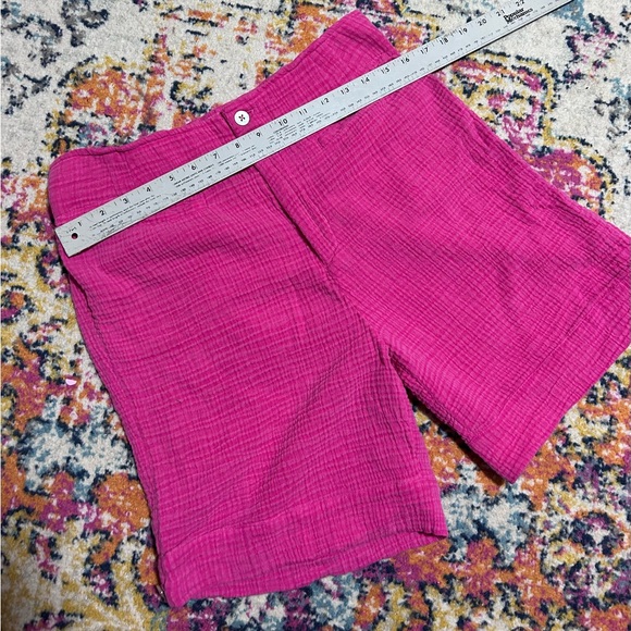 Soft Surrounding | Pink Gauze Cotton Shorts Small High Rise Del Ray Cuff Shorts - Picture 8 of 10